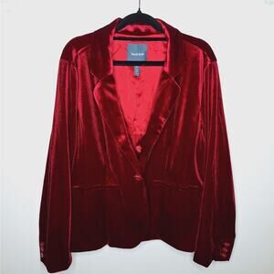 Modcloth Velvet Blazer Jacket XL Wine Whimsygoth Fairy Vampire Academia Goth